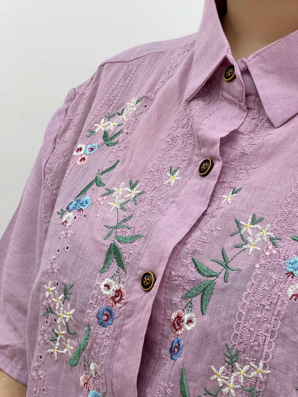 شومیز نخ خامه دوزی وگلدوزی شده کد 3330