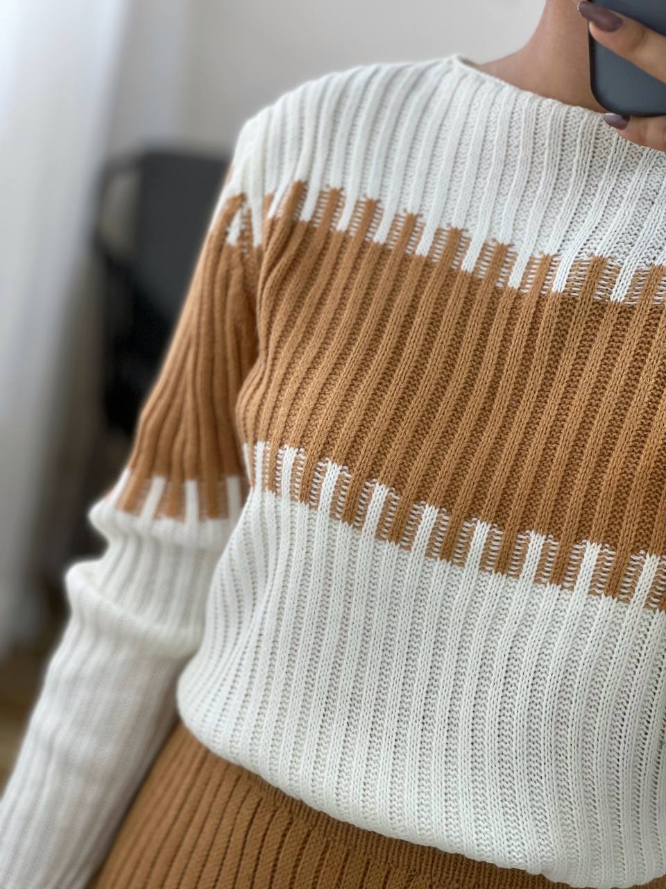 ست پلیور و دامن برند shein کد 3334