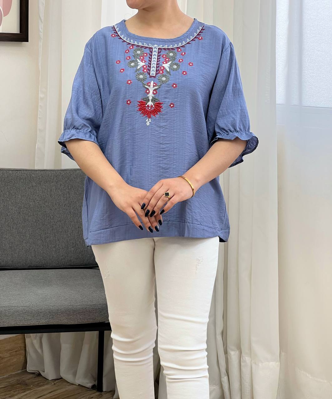 شومیز سنتی جلو گلدوزی کد 3335