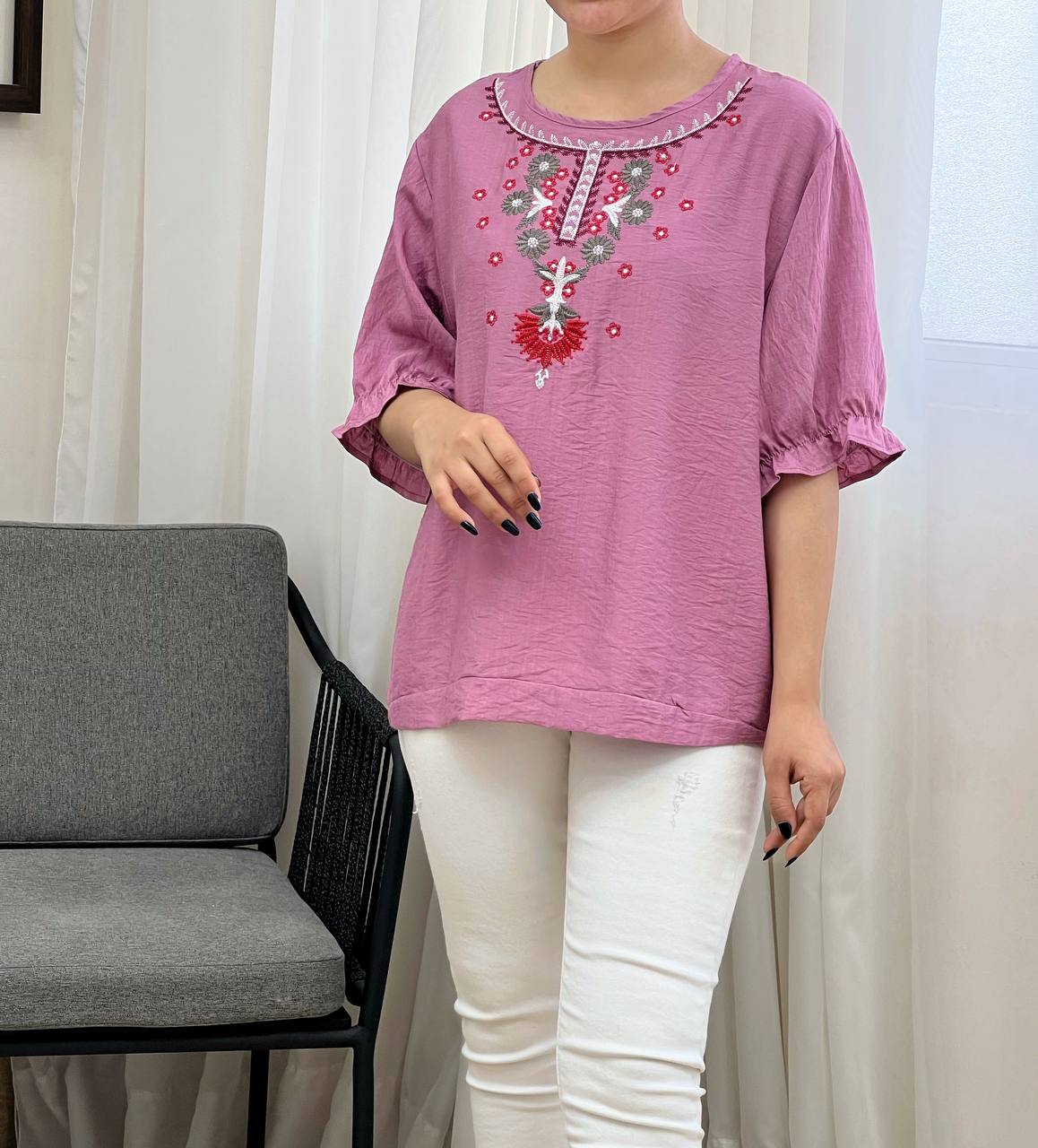 شومیز سنتی جلو گلدوزی کد 3335