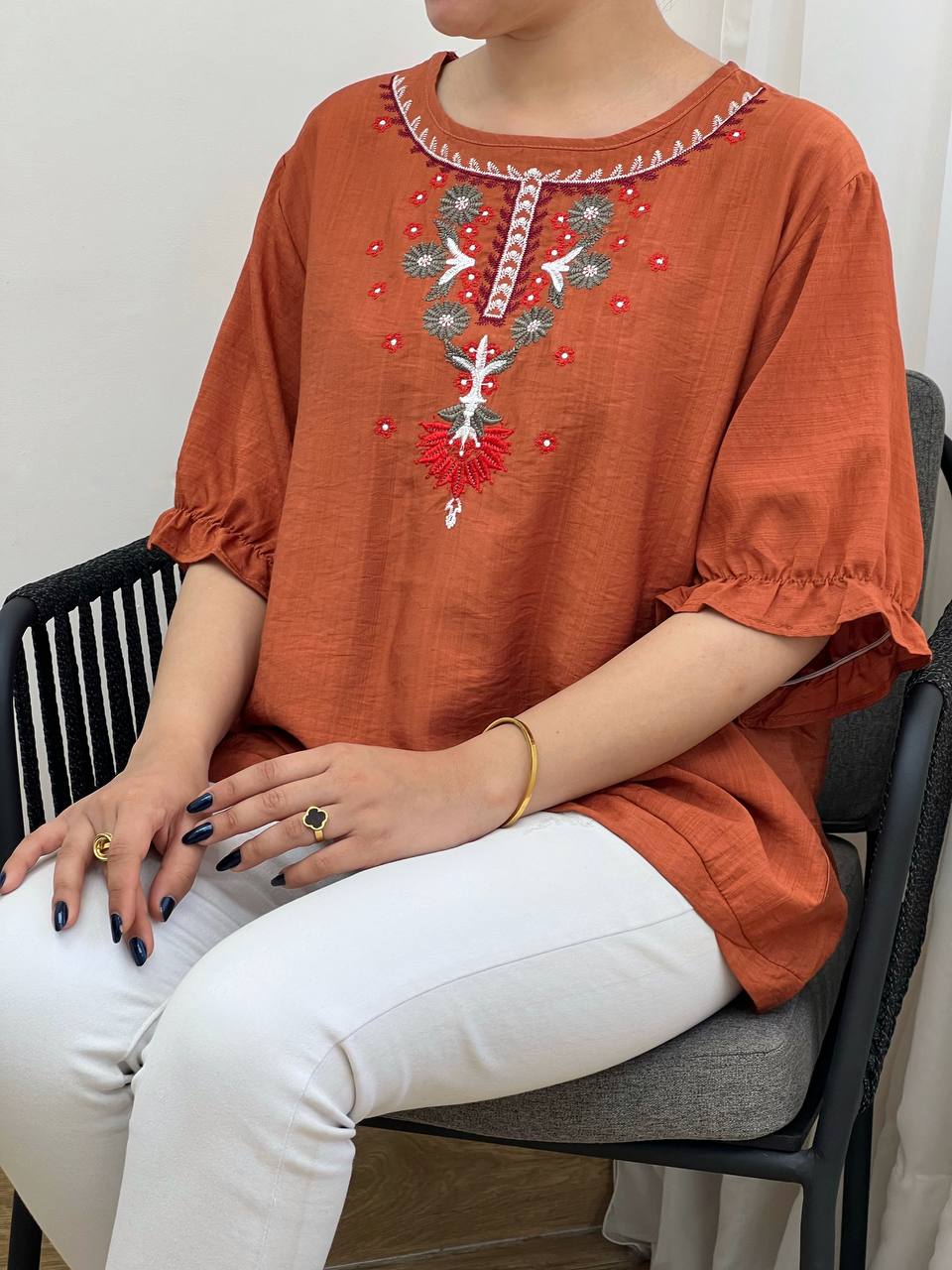 شومیز سنتی جلو گلدوزی کد 3335