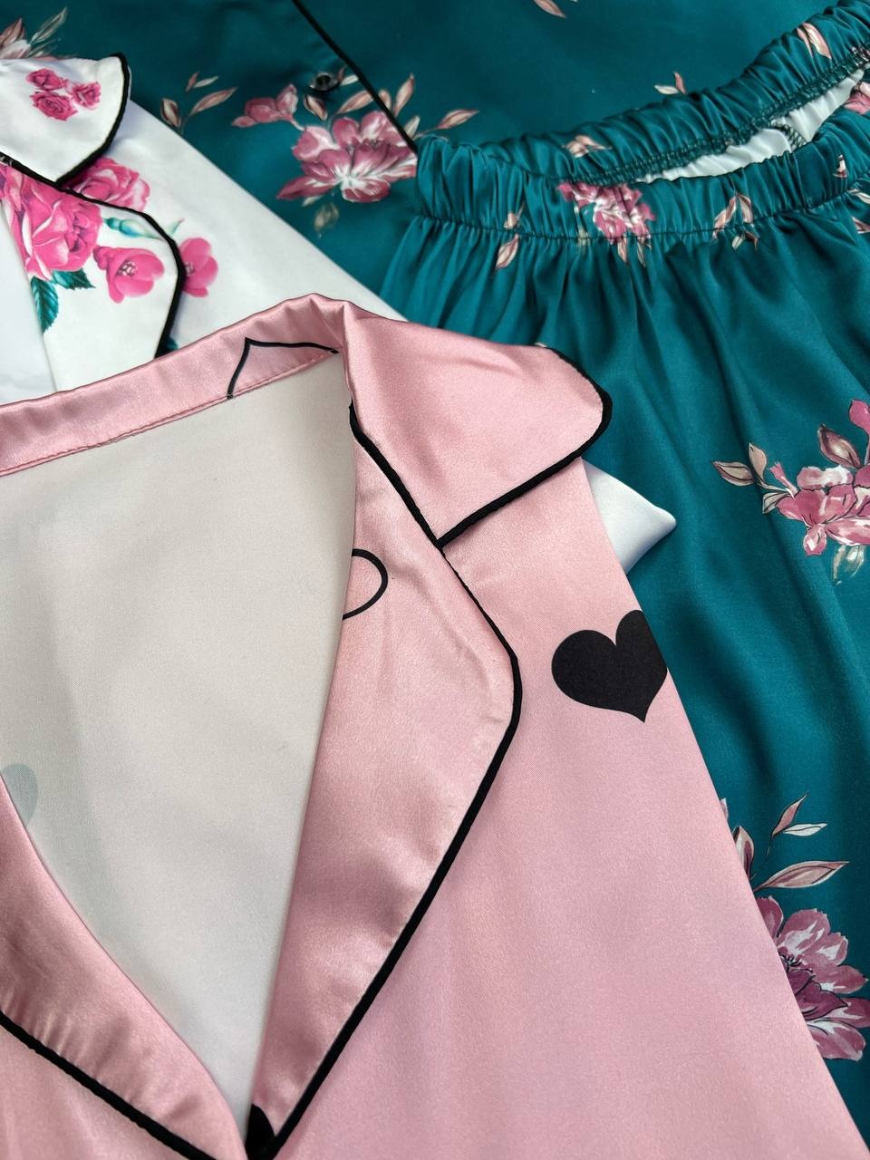 ست پیراهن و شلوارک ساتن کد 3339