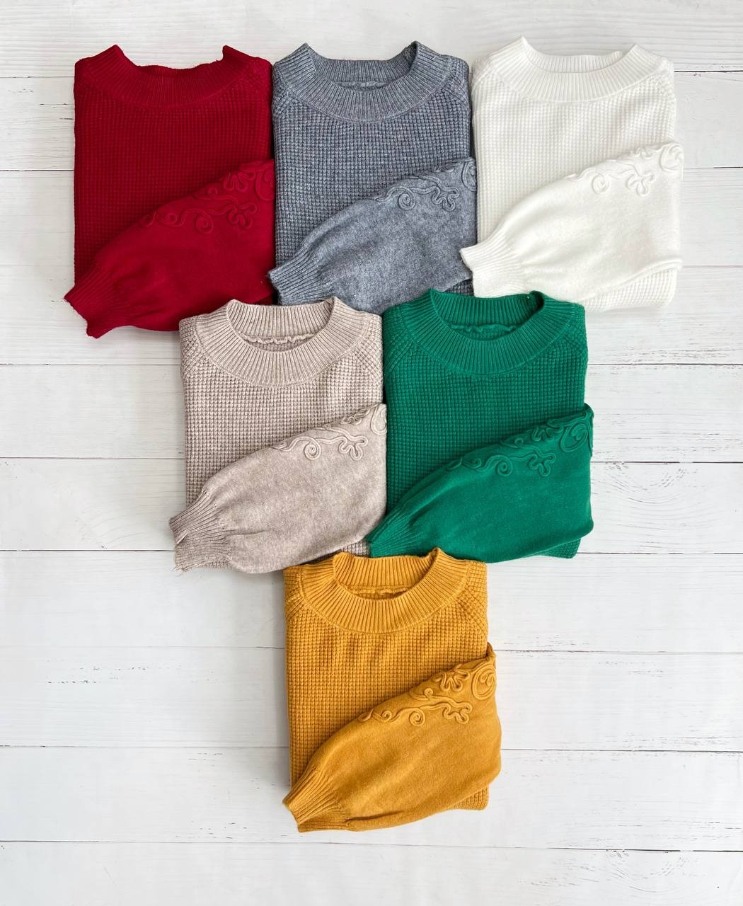 پلیور بافت استین نوار دوزی 2 کد 3342