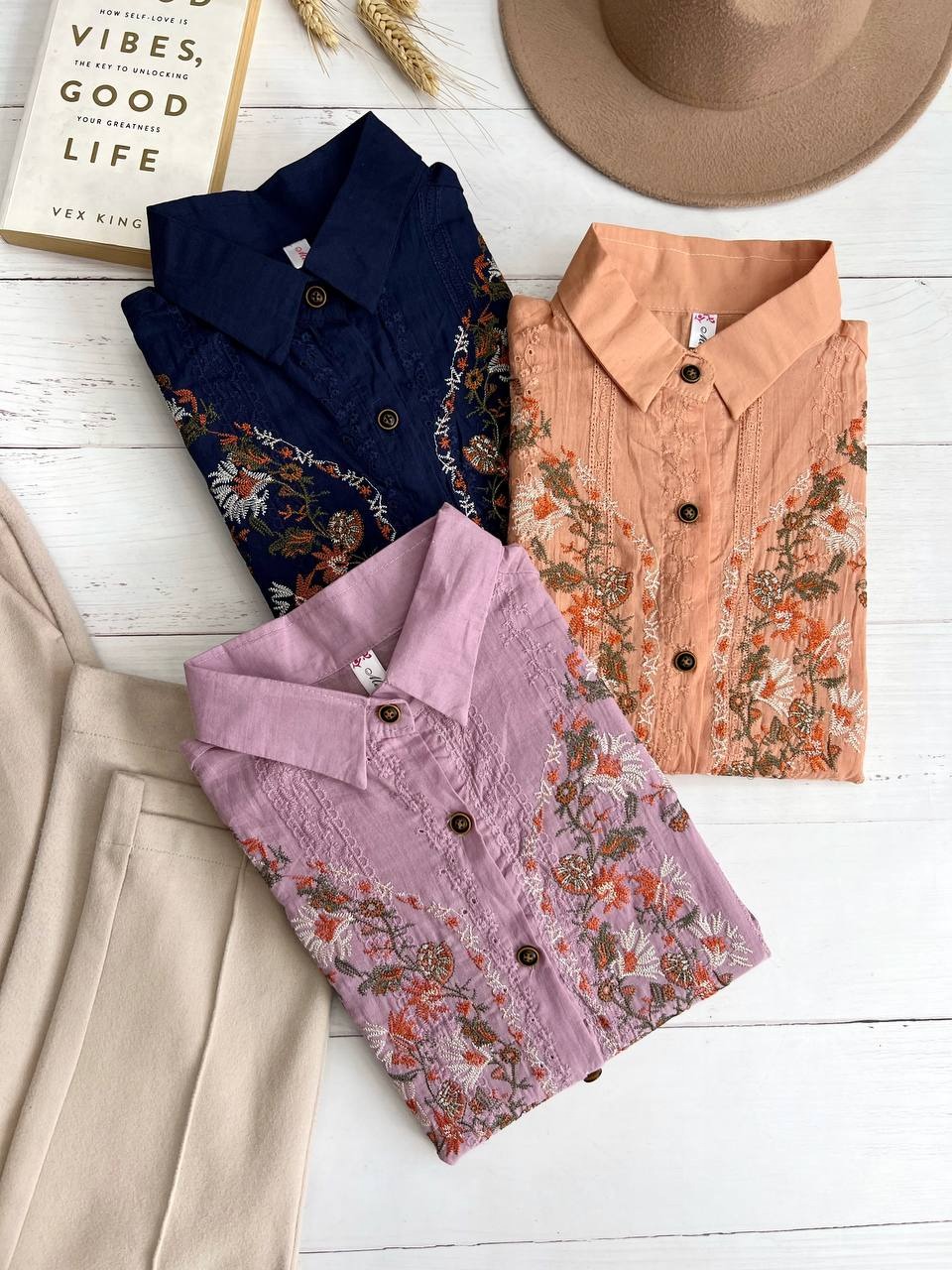 شومیز نخ خامه دوزی گلدوزی مدل 2 کد 3344