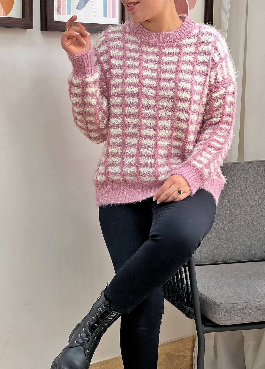 پلیور بافت موهر سه رنگ کد 3347