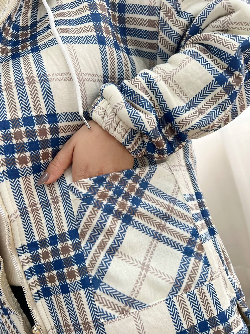 کت چهارخونه داخل تمام خز کد 3349