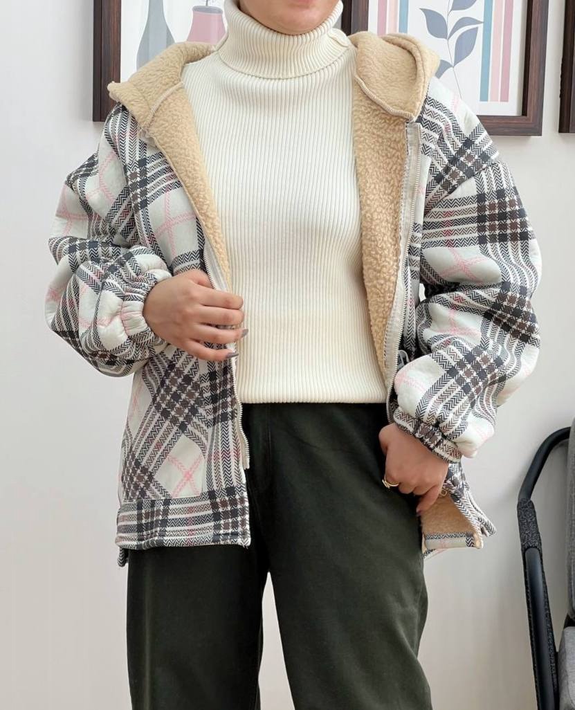 کت چهارخونه داخل تمام خز کد 3349