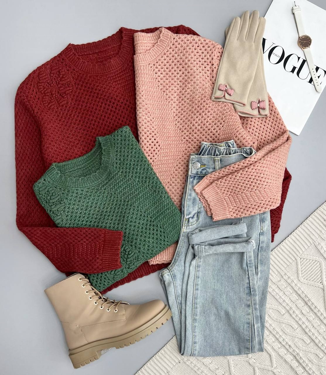 پلیور بافت بوکله گرم بالا کد 3350