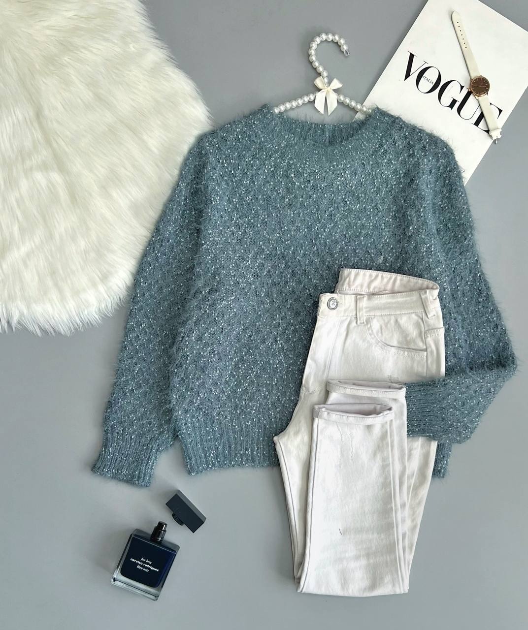 پلیور بافت موهر گرم بالا کد 3351