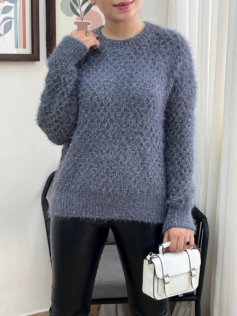 پلیور بافت موهر گرم بالا کد 3351