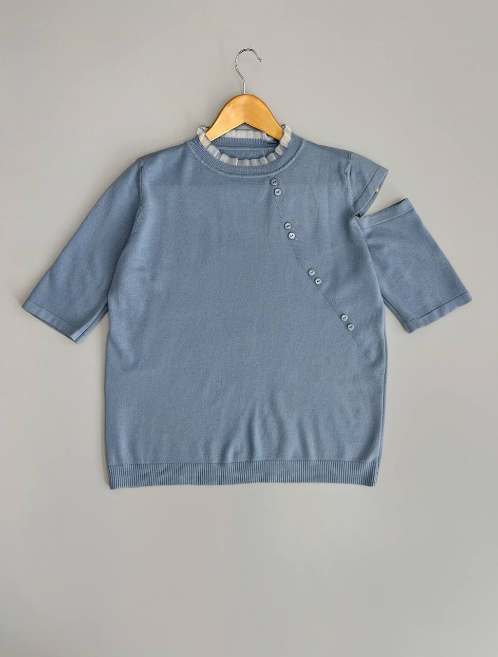 پلیور بافت سرشانه باز کد 3081