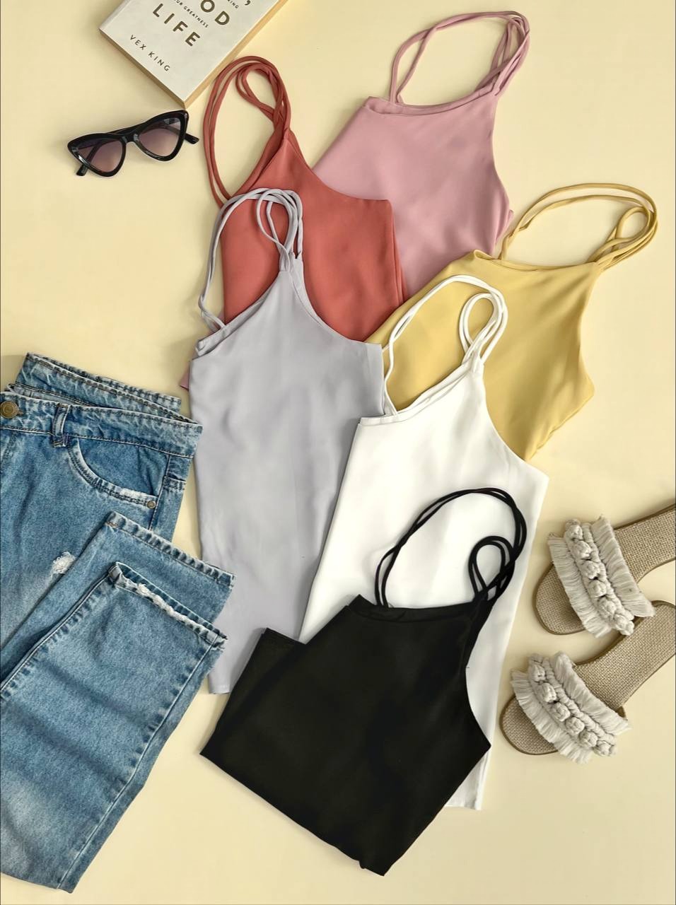 تاپ رنگی پشت ضربدر کد 3352