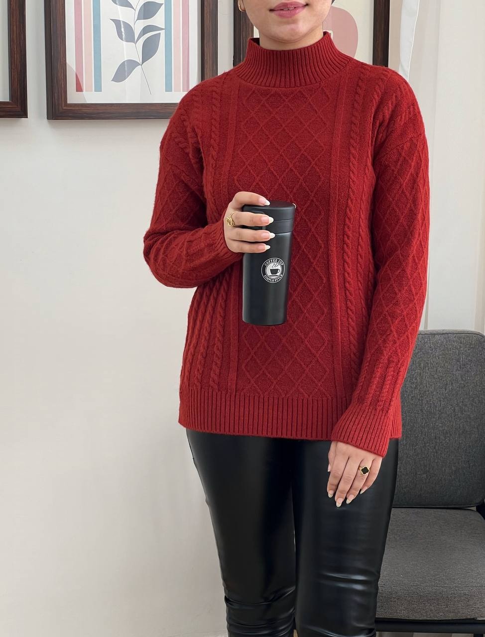 پلیور بافت زنجیری مدل 3 کد 3353