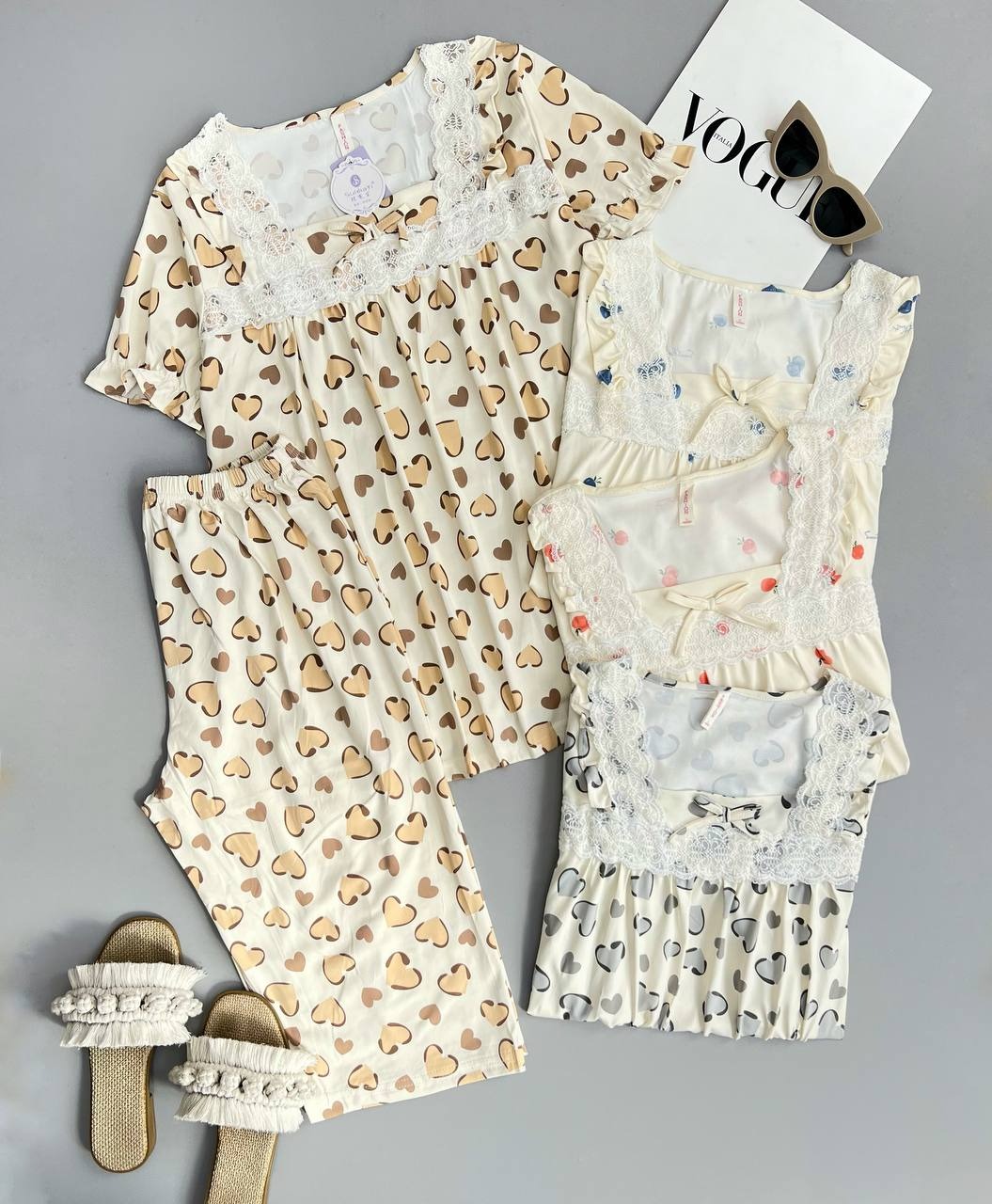 ست بلوز و شلوارک سه طرح کد 3359