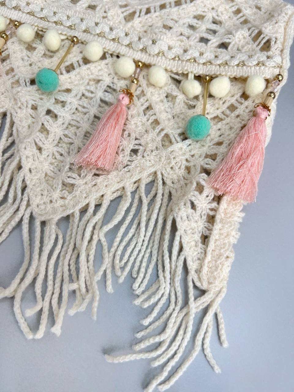 کراپ قلاب بافی منگوله دار کد 3363