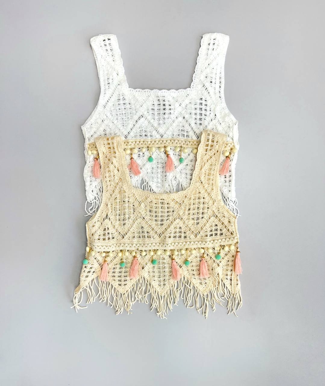 کراپ قلاب بافی منگوله دار کد 3363