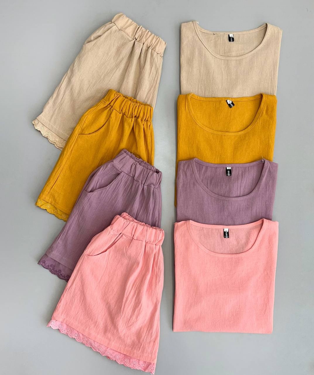 ست بلوز و شلوارک کنف کد 3367