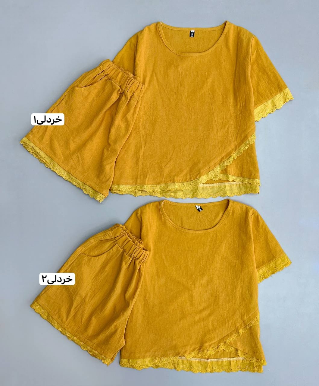 ست بلوز و شلوارک کنف کد 3367