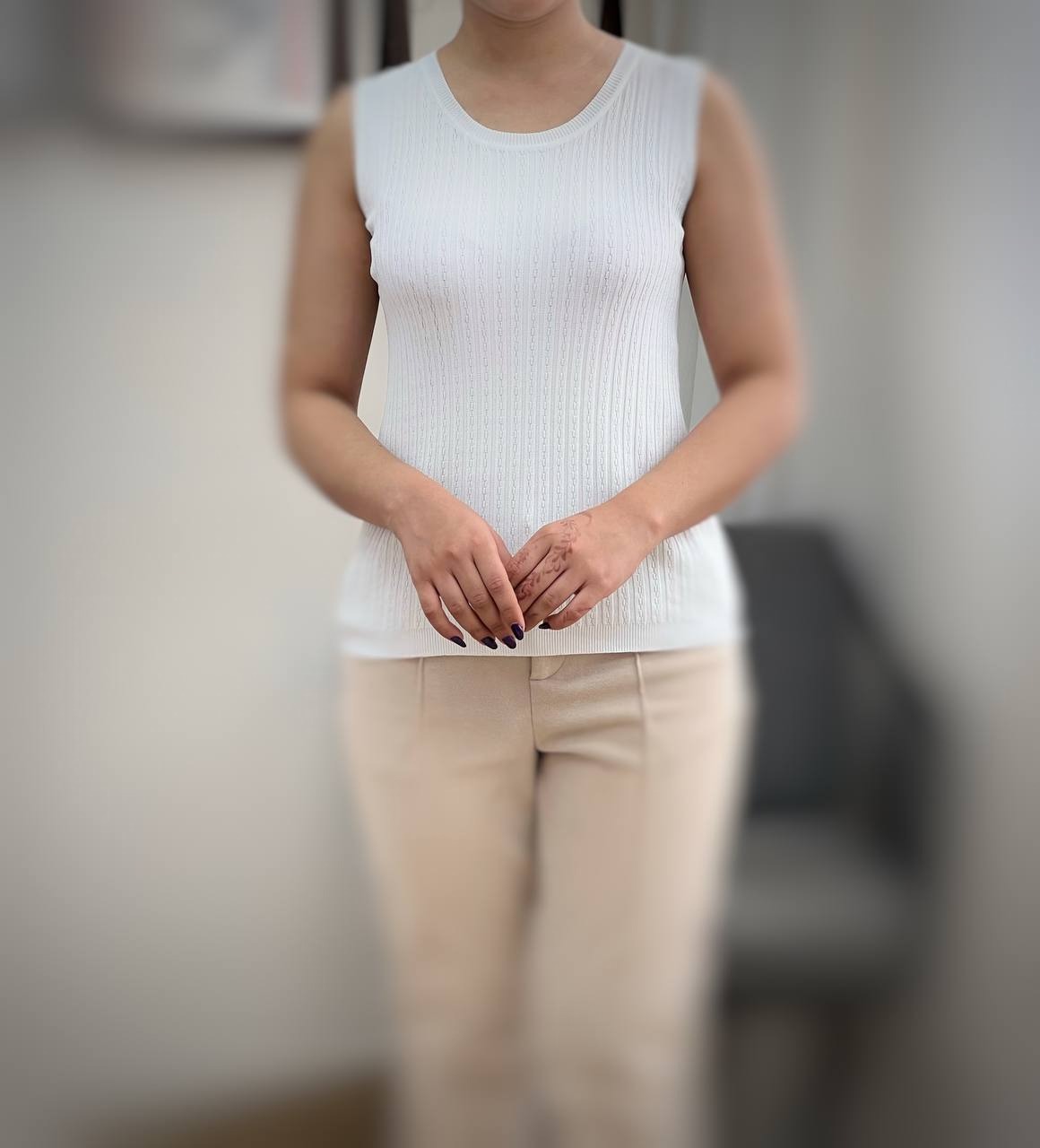 تاپ حلقه ای سفید و مشکی 3368