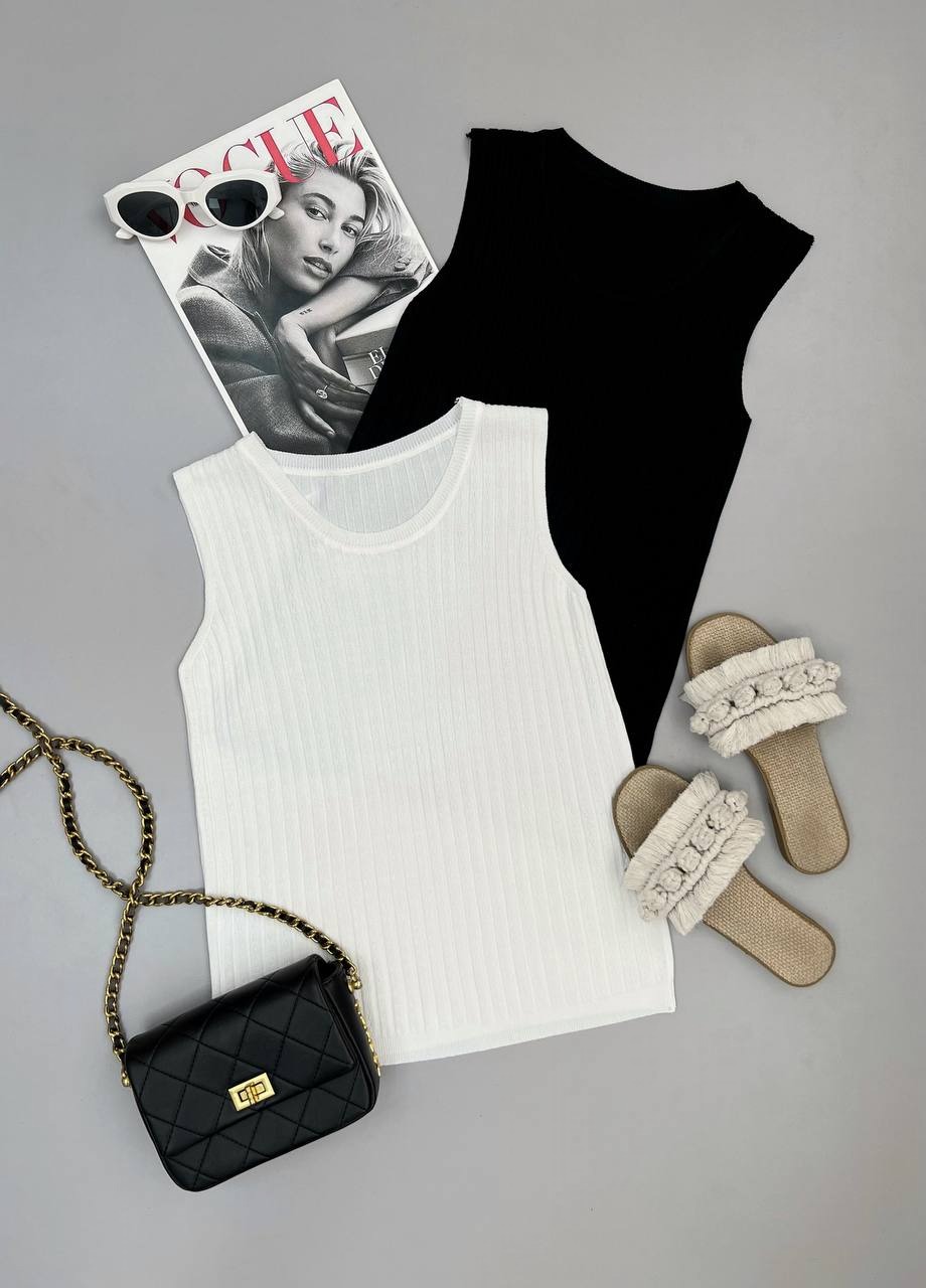 تاپ حلقه ای سفید و مشکی 3368