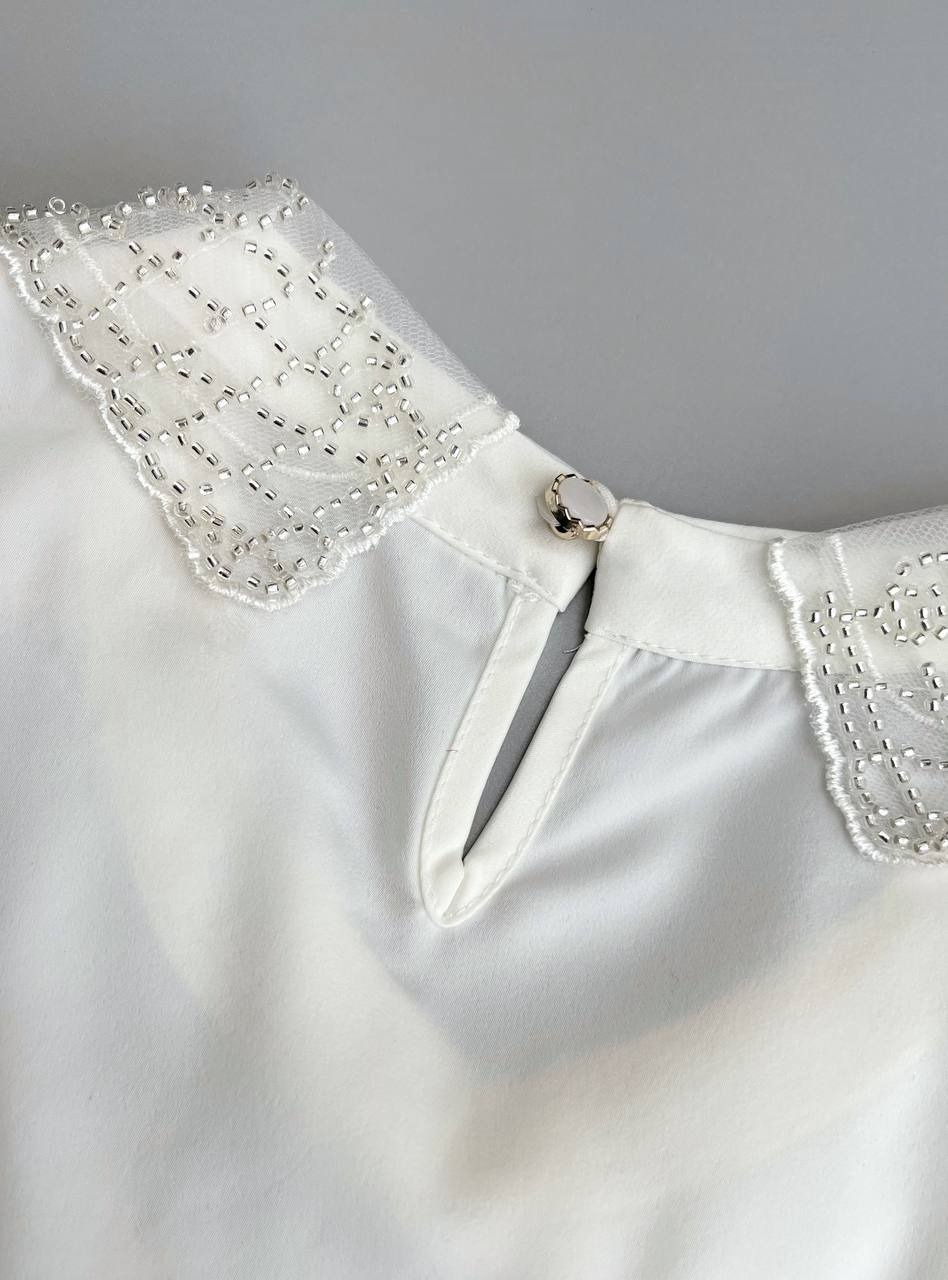 شومیز ساتن منجوق دوزی کد 3369