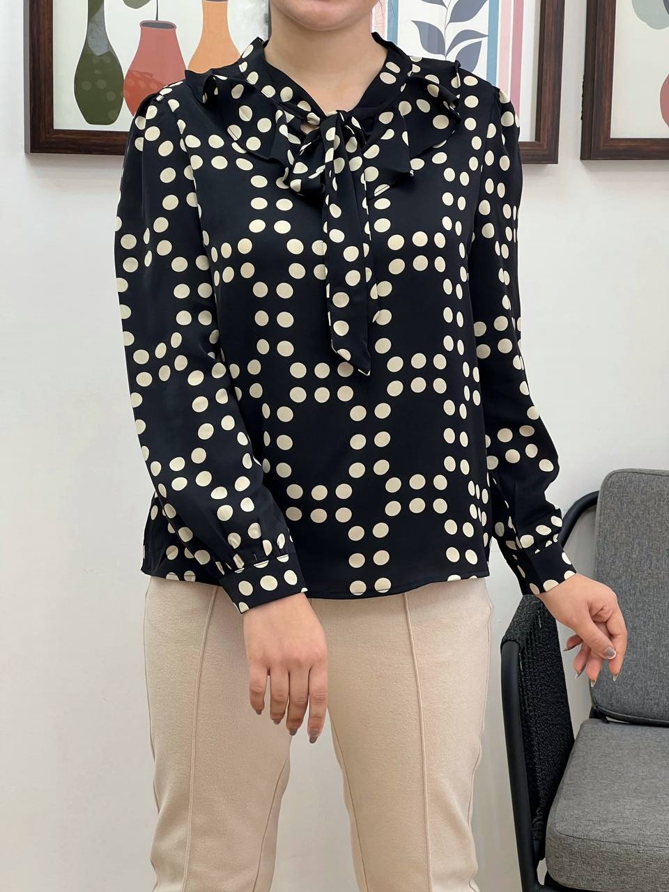 شومیز خالخالی کرواتی کد 3370