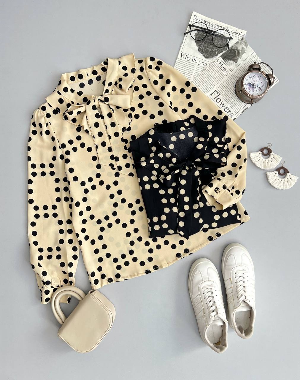 شومیز خالخالی کرواتی کد 3370