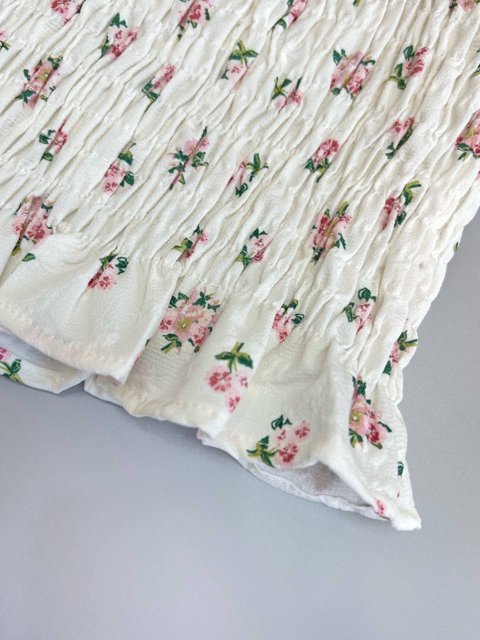 شومیز آستین پف گل ریز کد 3371