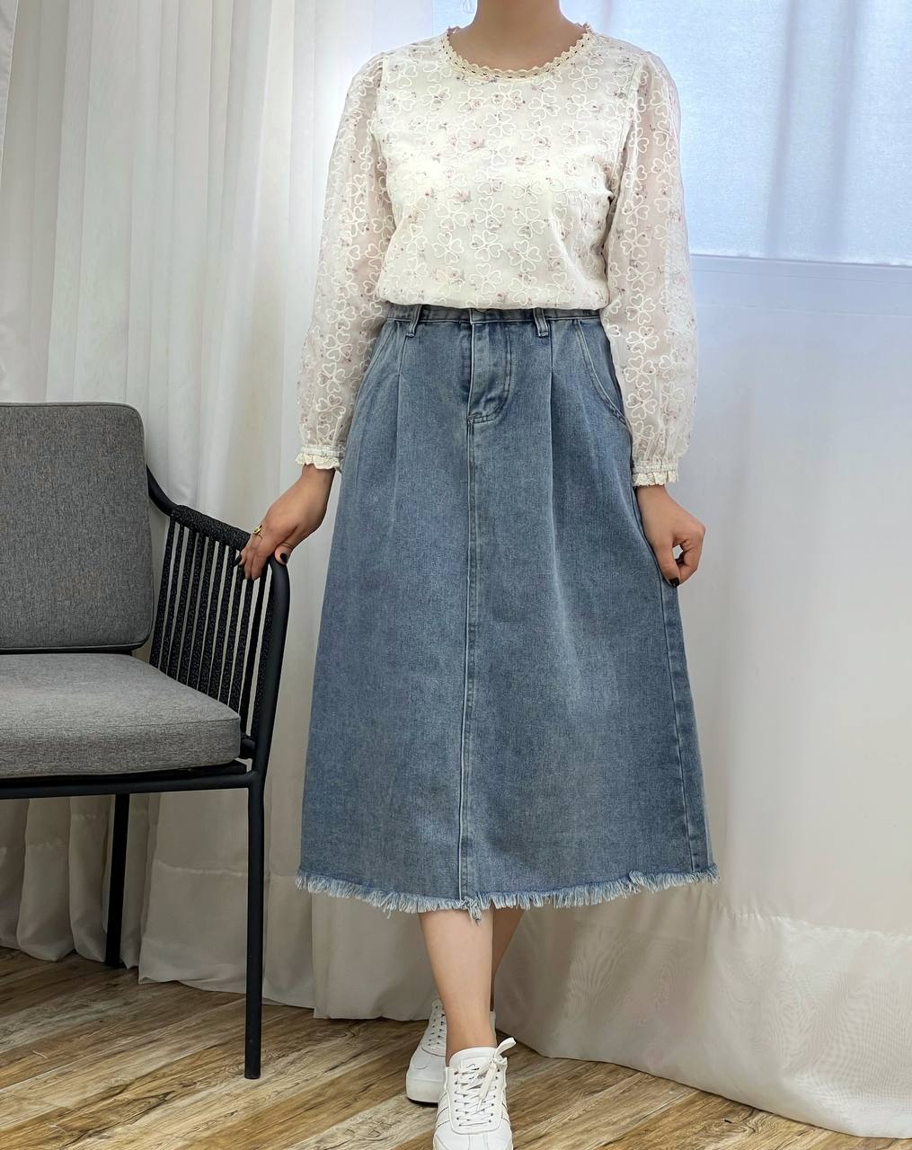 شومیز خامه دوزی آستردار کد 3373