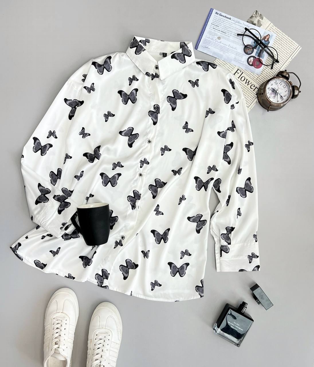 شومیز ساتن طرحدار کد 3376