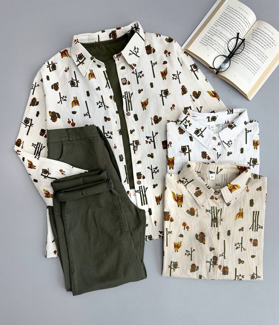 شومیز کنف طرحدار جغد کد 3378