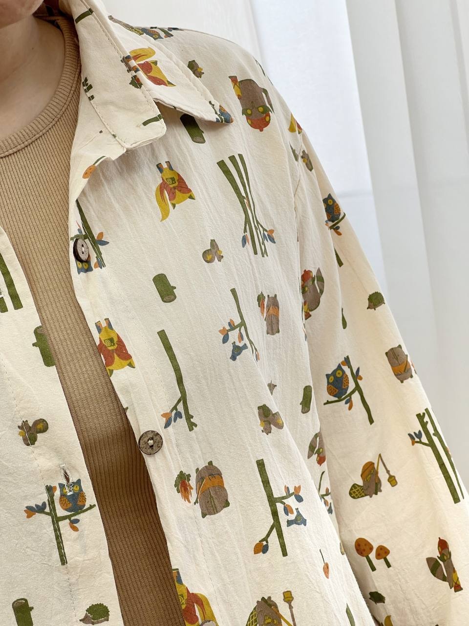 شومیز کنف طرحدار جغد کد 3378