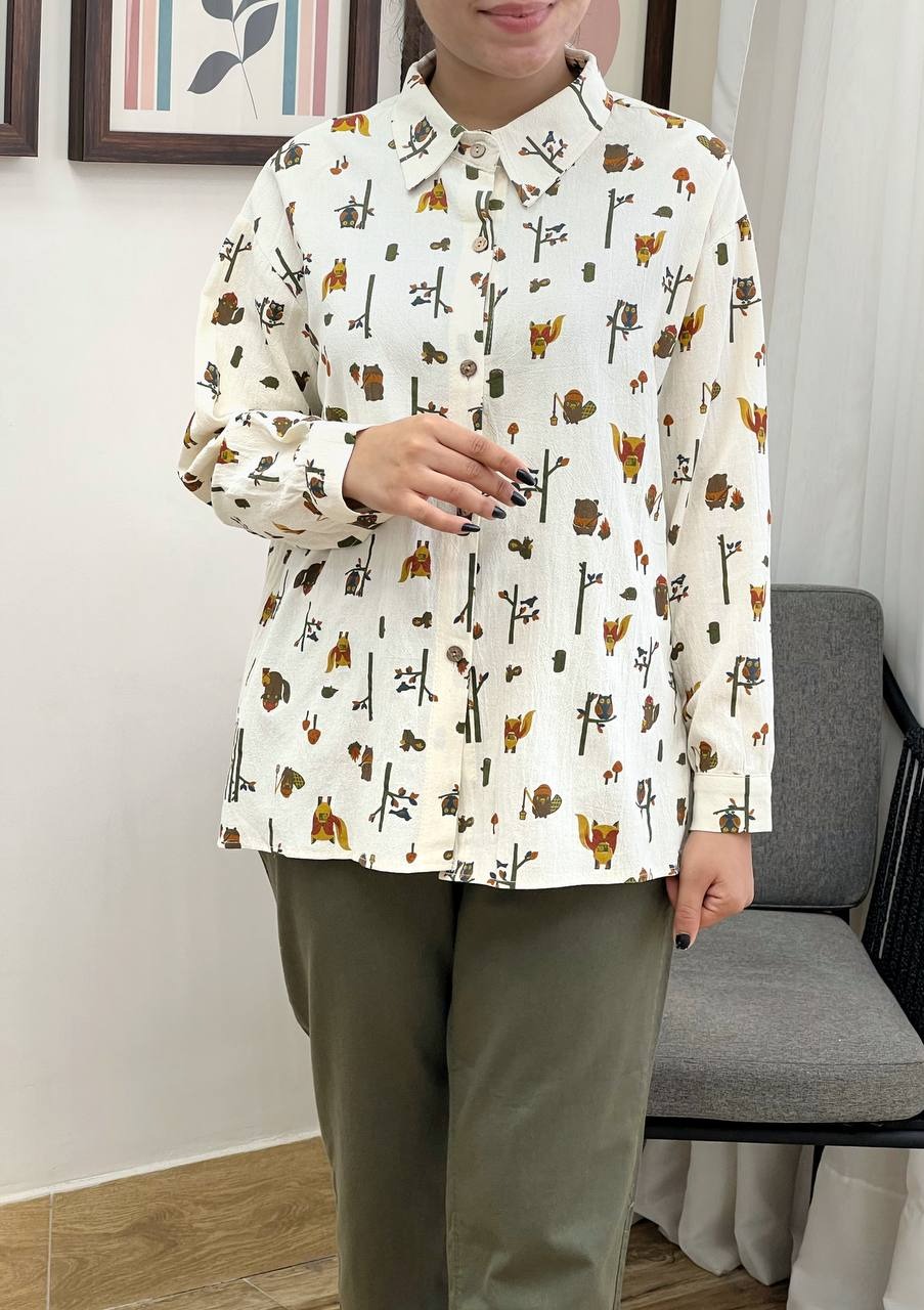 شومیز کنف طرحدار جغد کد 3378