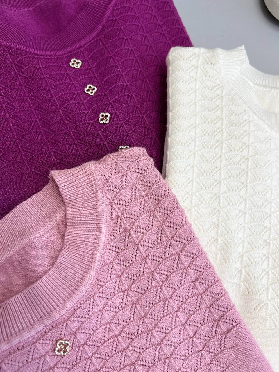 پلیور بافت 5 دکمه یقه گرد کد3380