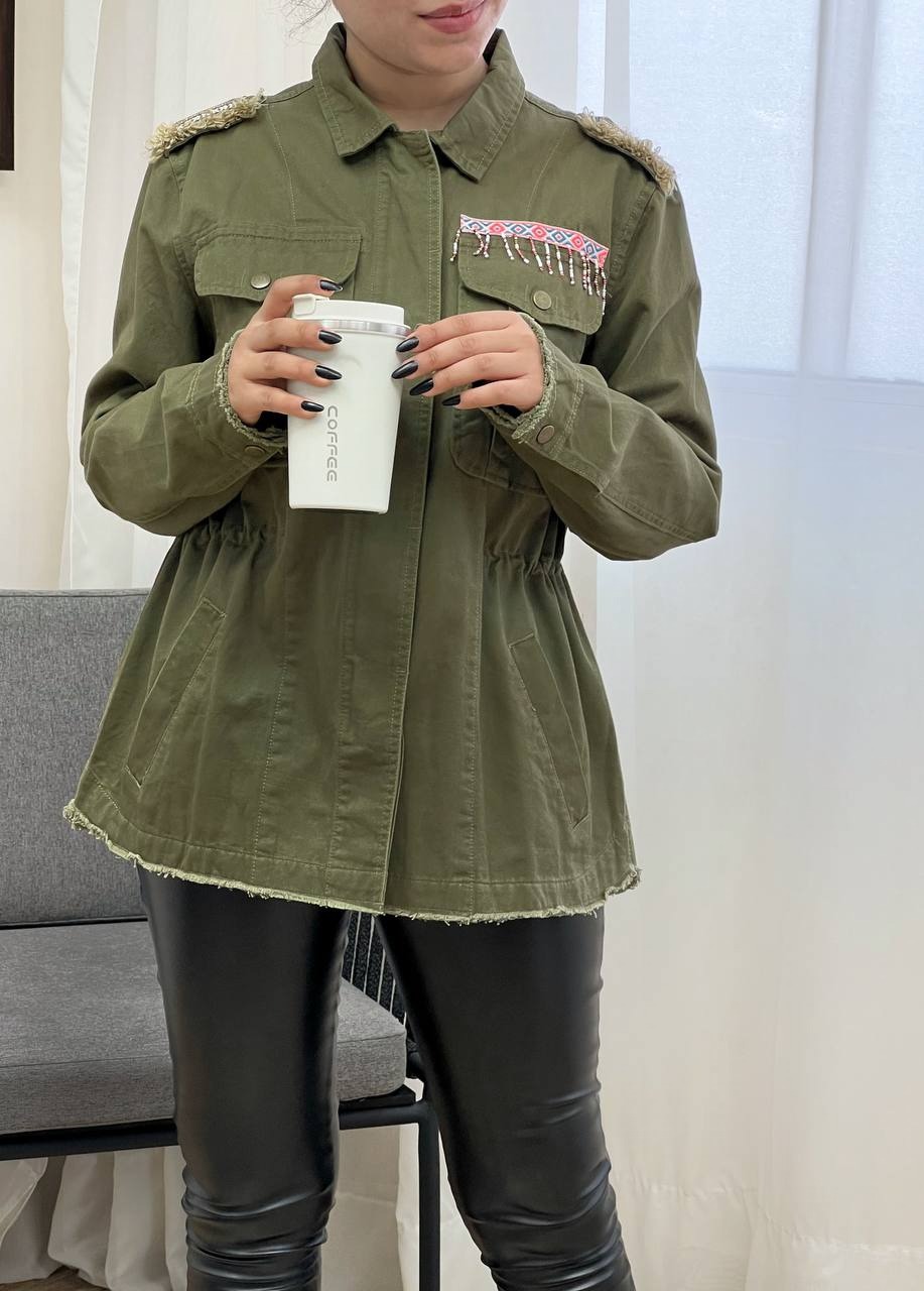 کت کتان جین کمر گتر کد 3381