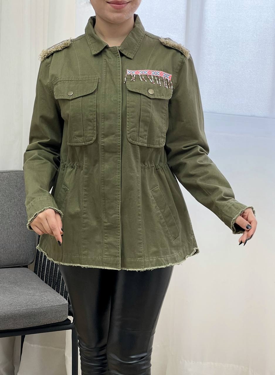 کت کتان جین کمر گتر کد 3381