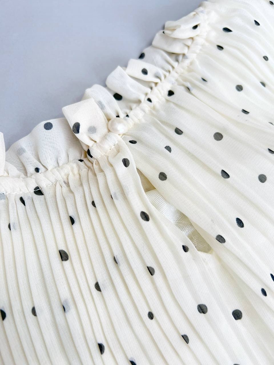 پیراهن خالخالی پلیسه کد 3383