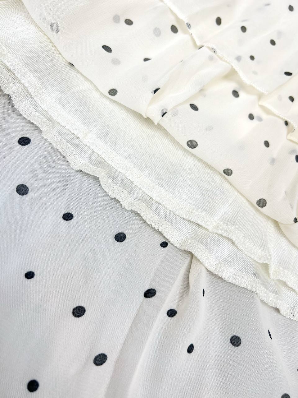 پیراهن خالخالی پلیسه کد 3383