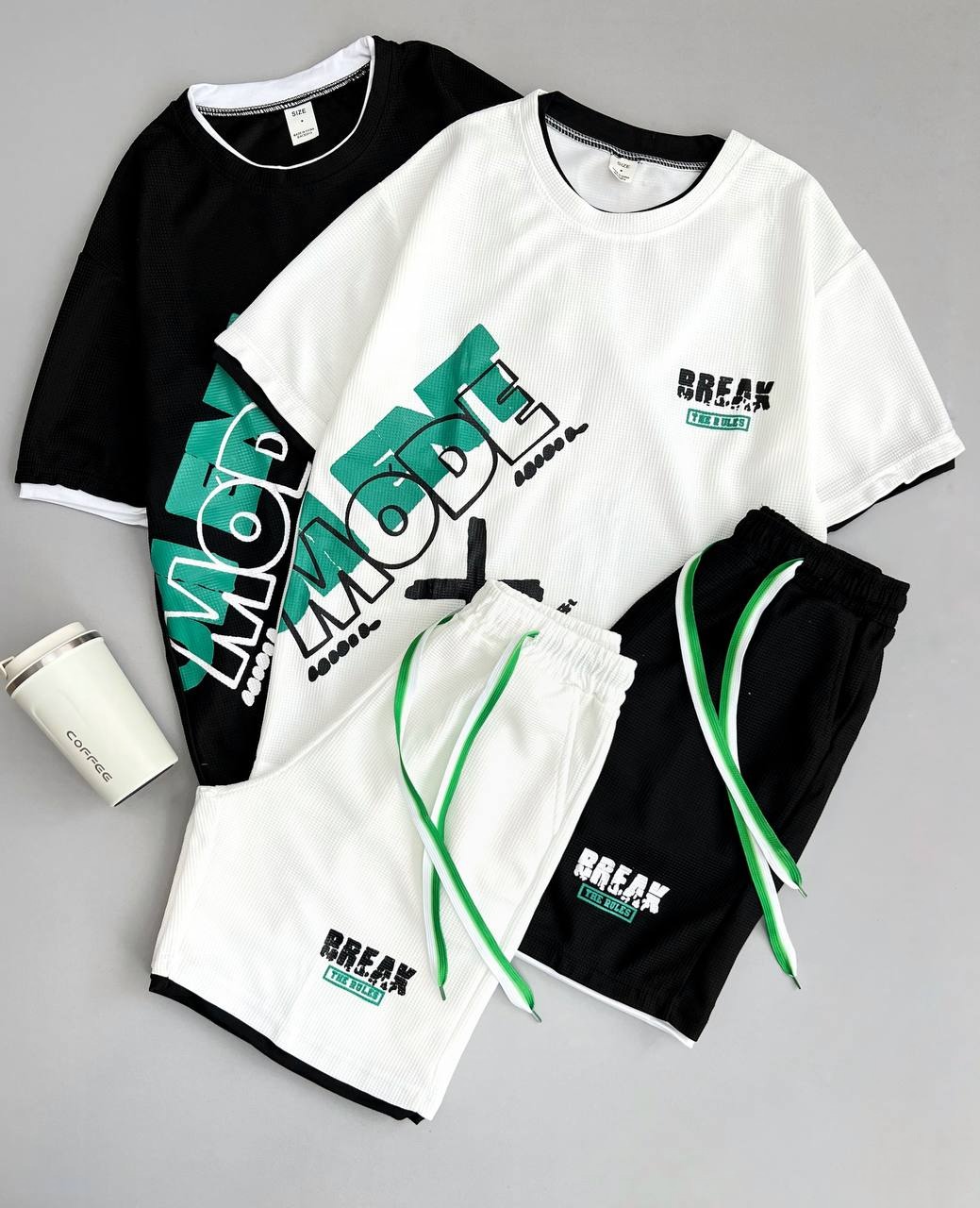 ست بلوز و شلوارک اسپورت کد 3384