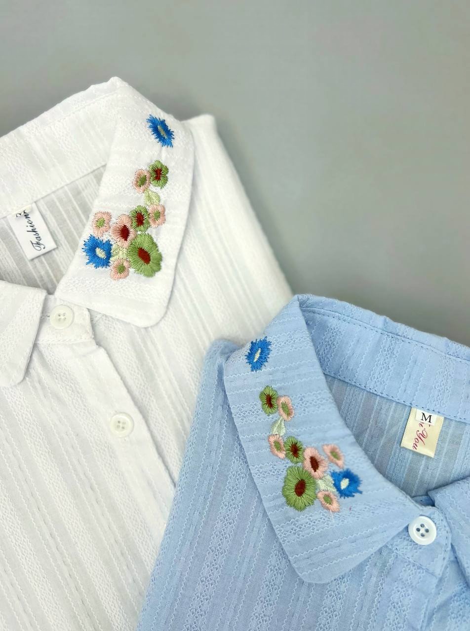 شومیز یقه ب ب گلدوزی کد 3386