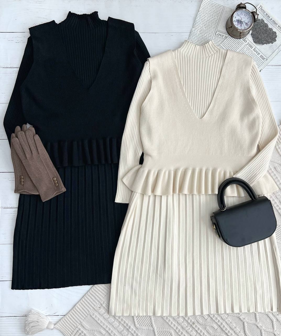 ست سارافن و رویی بافت کد 3388