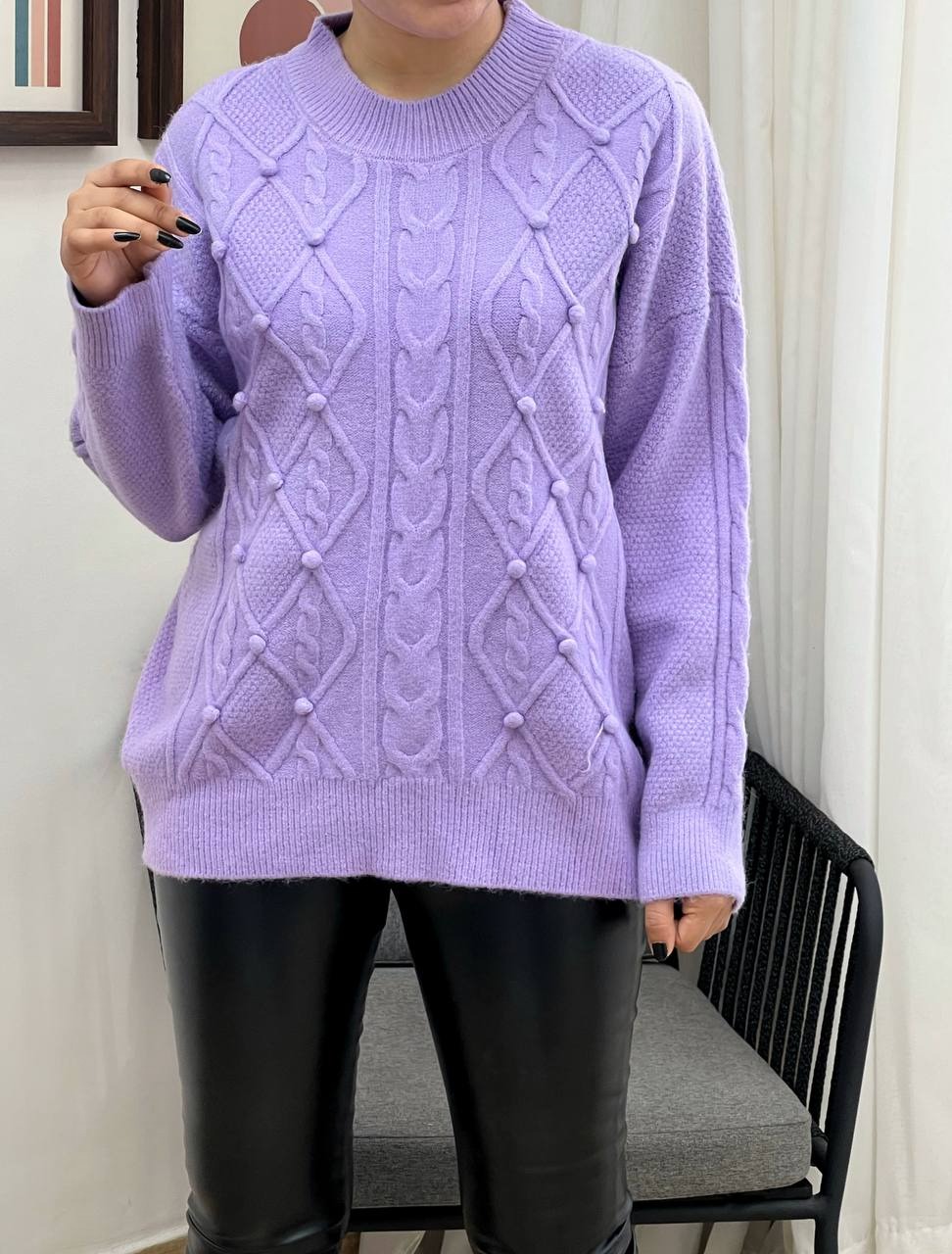 پلیور بافت زنجیری 6 رنگ کد 3393