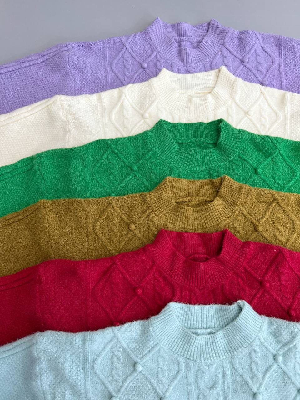 پلیور بافت زنجیری 6 رنگ کد 3393