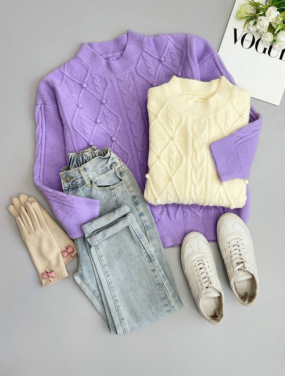 پلیور بافت زنجیری 6 رنگ کد 3393