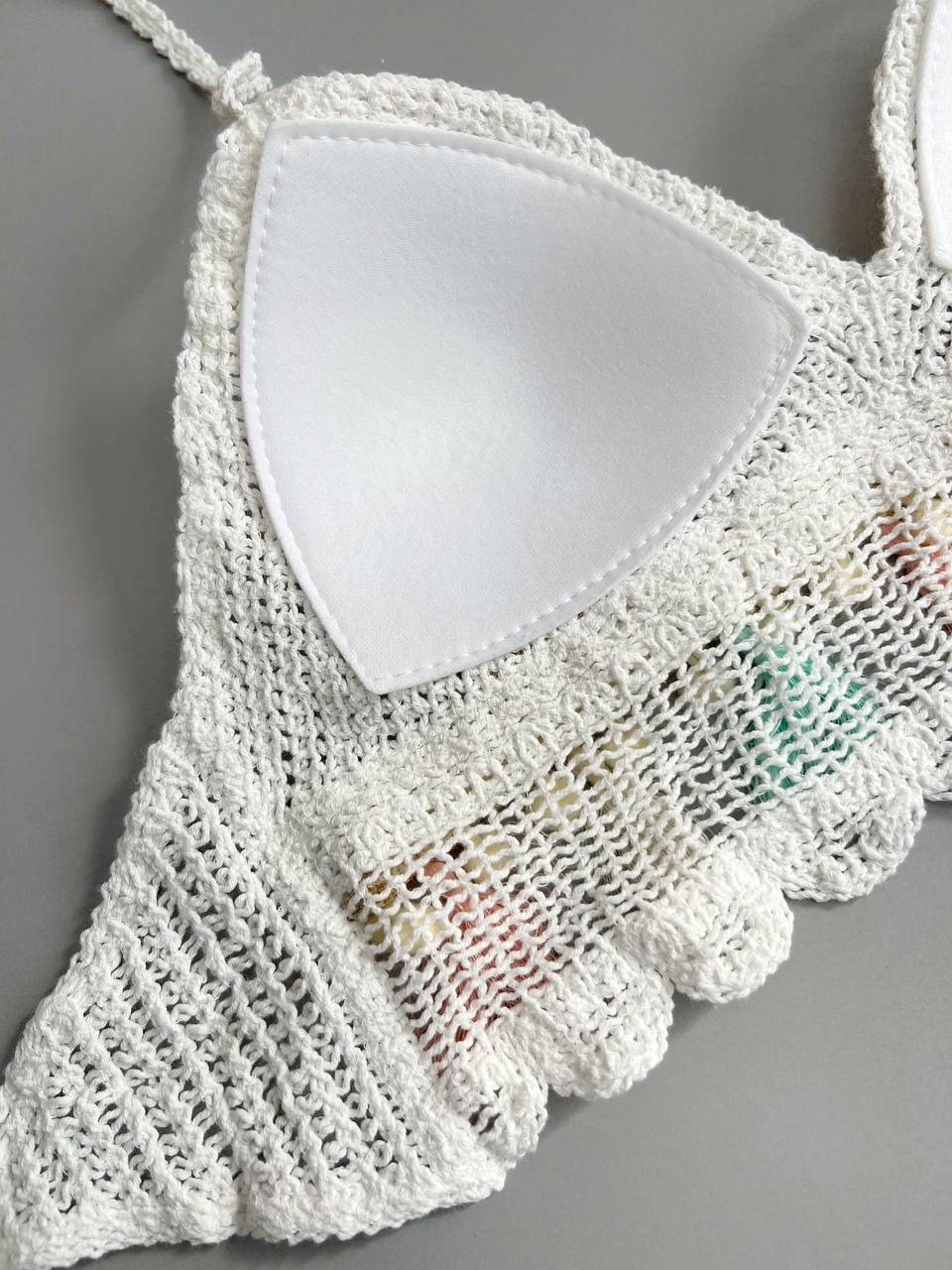 نیم تنه قلاب بافی دو رنگ کد 3397