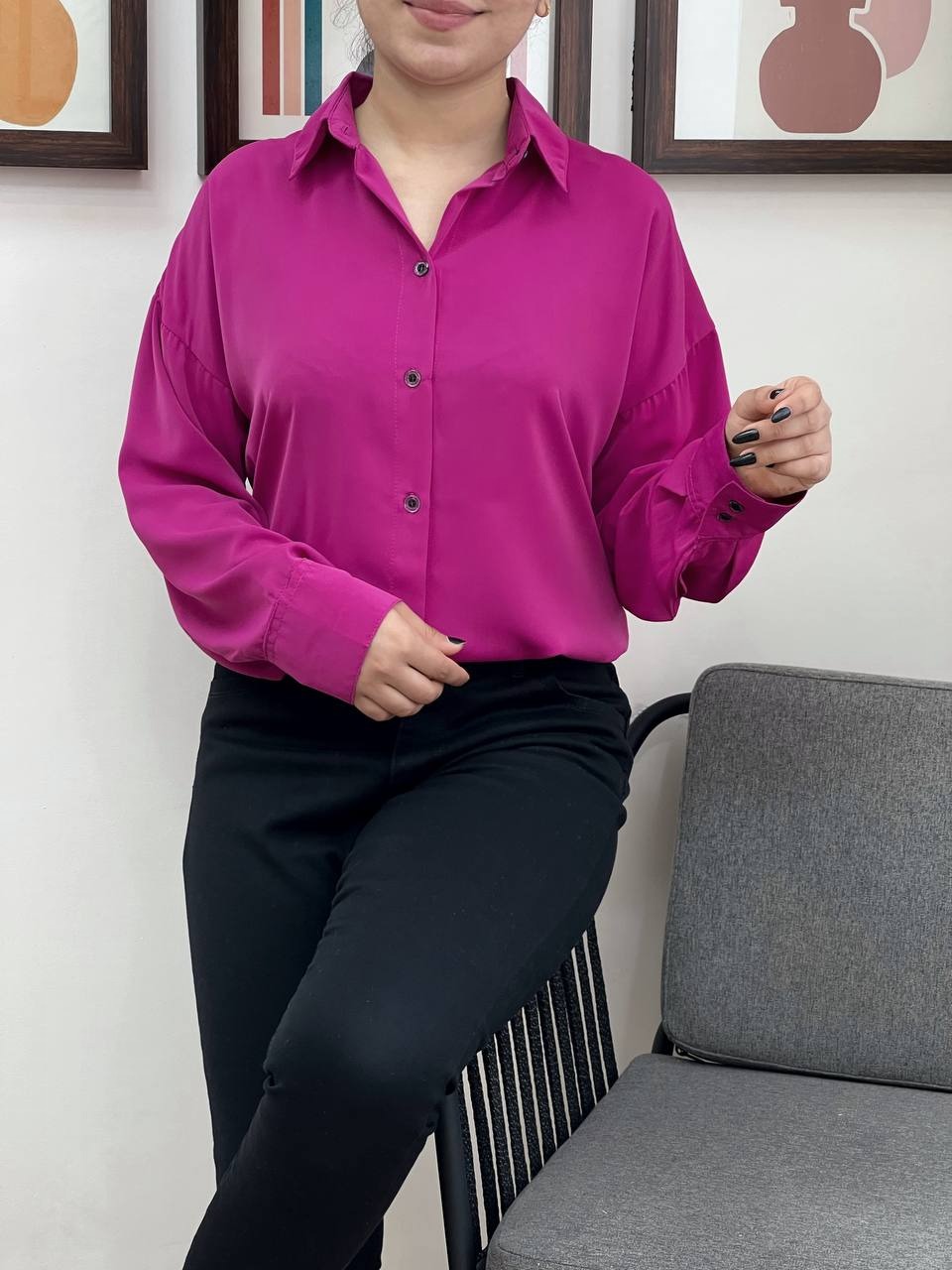 شومیز کرپ الیزه کد 3398