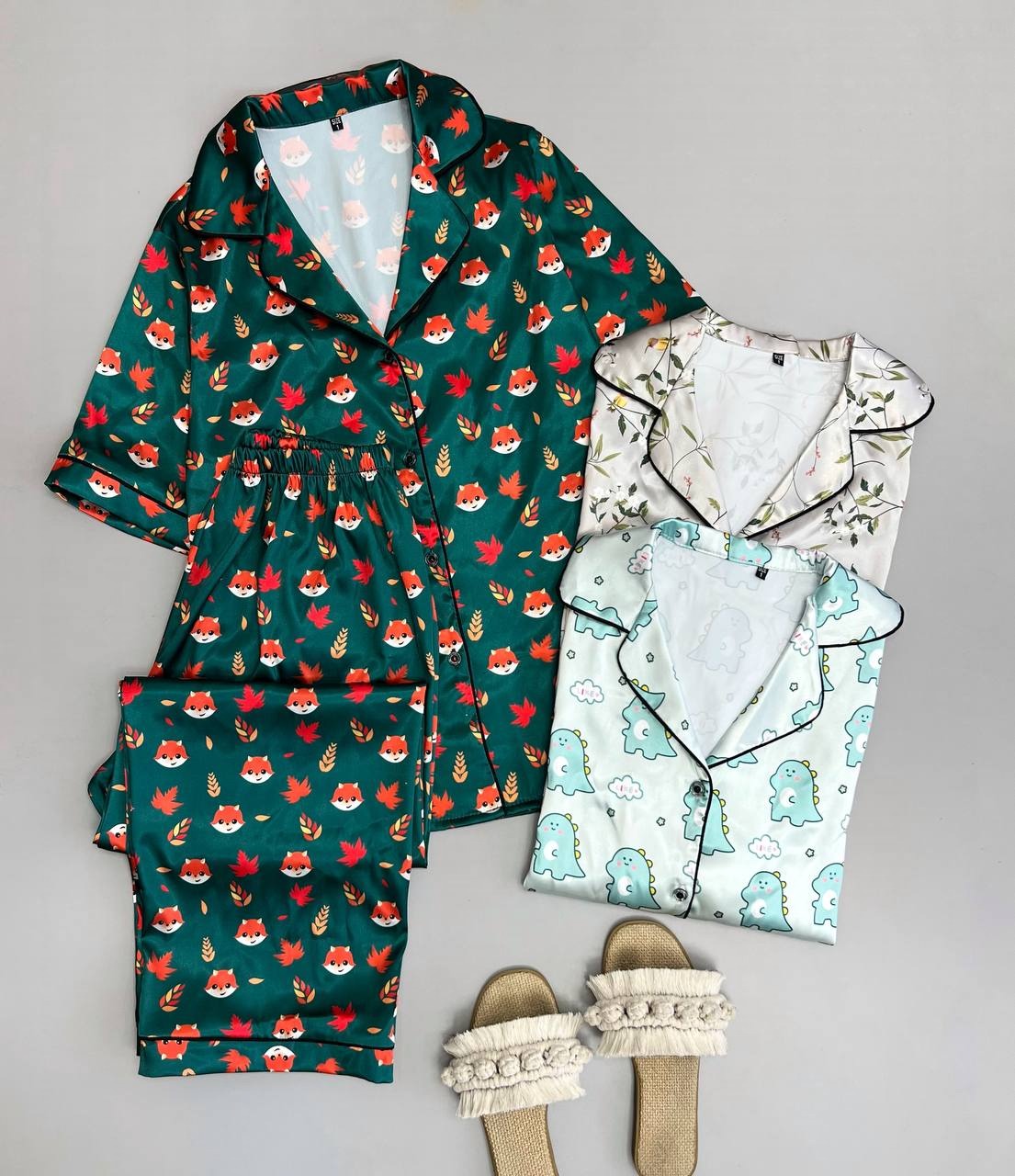 ست پیراهن و شلوار ساتن کد 3400