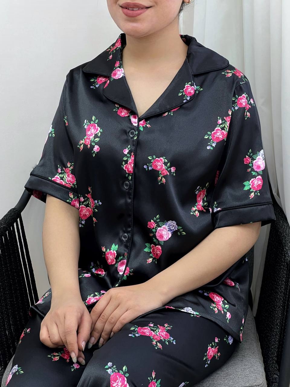 ست پیراهن و شلوار ساتن کد 3400