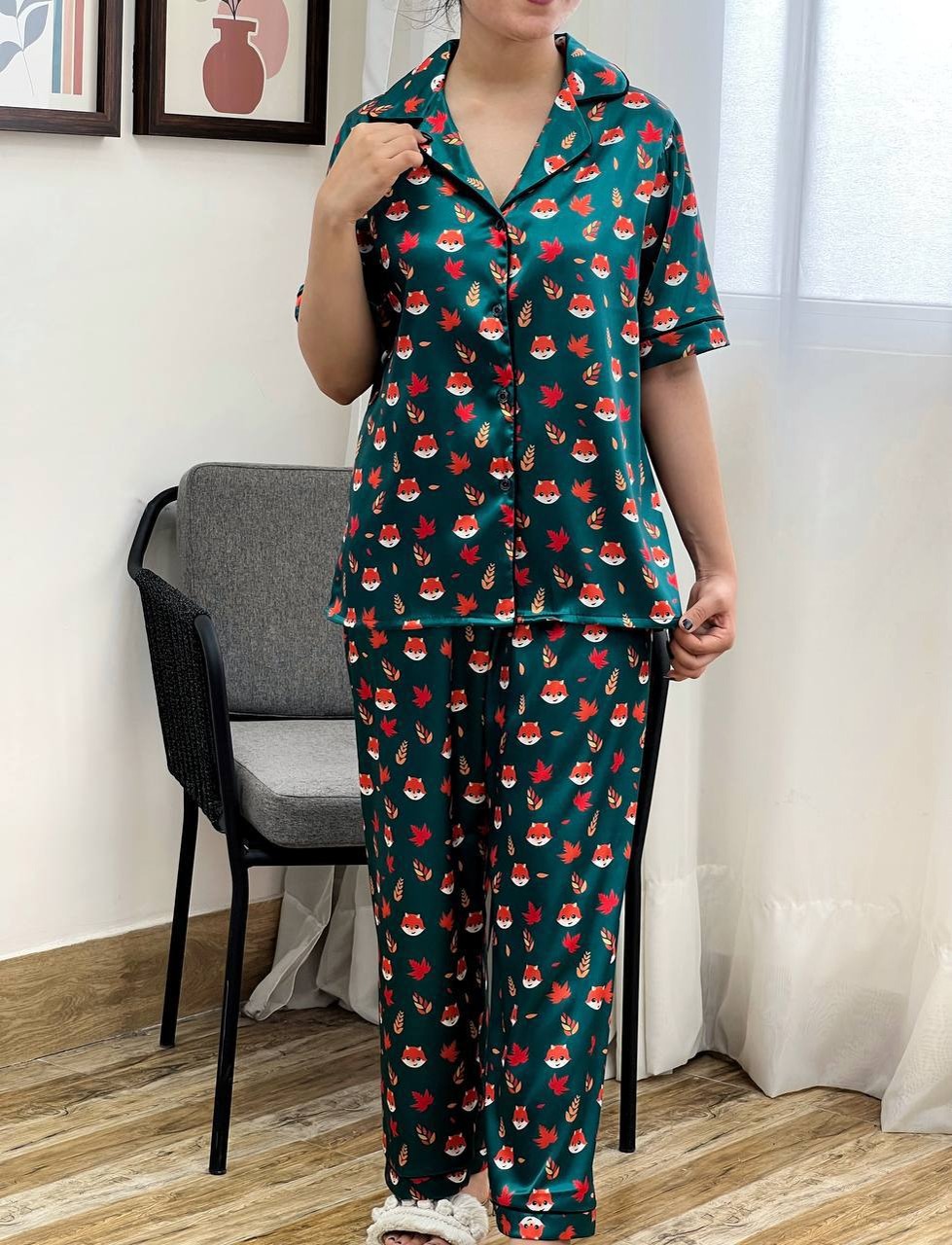 ست پیراهن و شلوار ساتن کد 3400