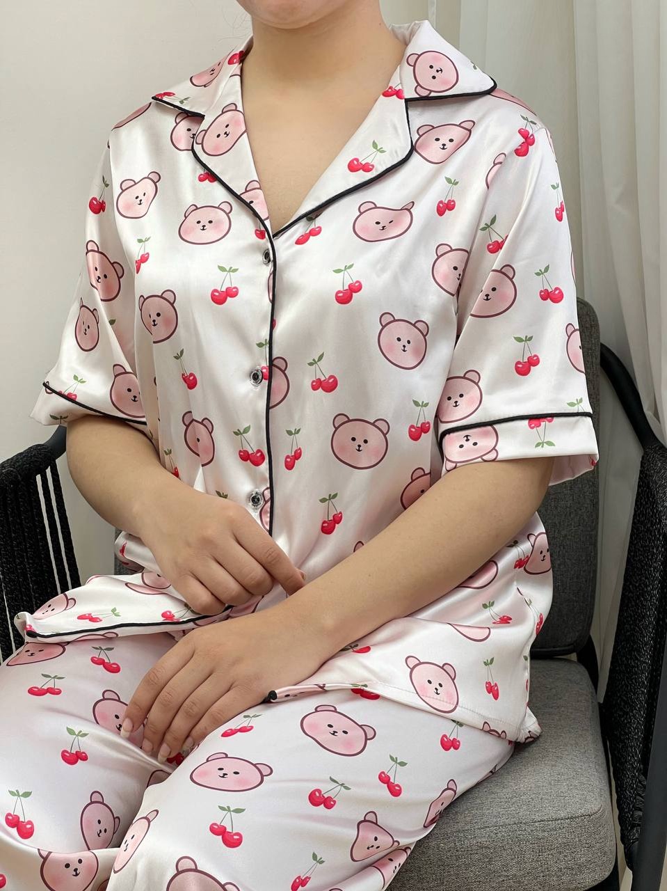 ست پیراهن و شلوار ساتن کد 3400